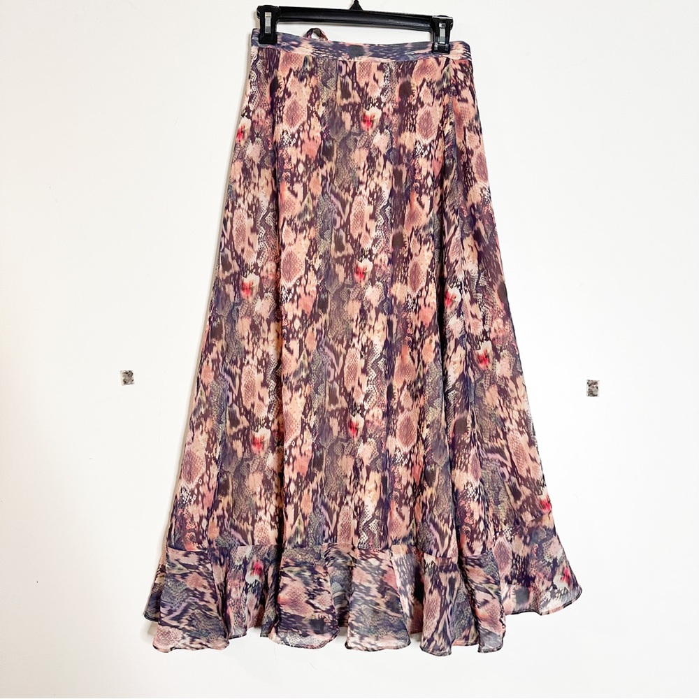 All Saints cosmo masala blush pink wrap midi skirt - Picture 6 of 9